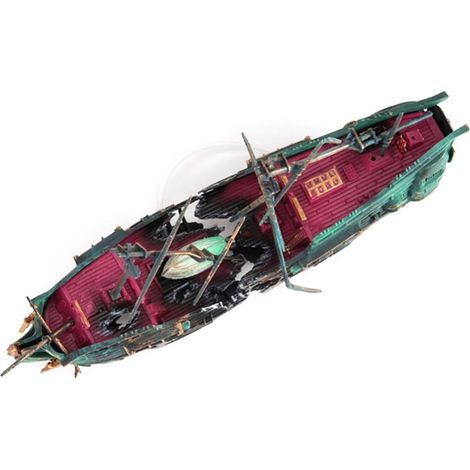 Dekoratives Set aus Schiffswracks aus Kunstharz für Aquarien, Schiffsornament-Zubehör für die aquatische Umgebung, Fischdekorationsset. (1/5)