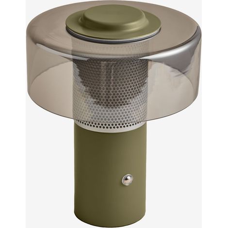 Lámpara de mesa LED inalámbrica en cristal y acero Elfriede SKLUM             