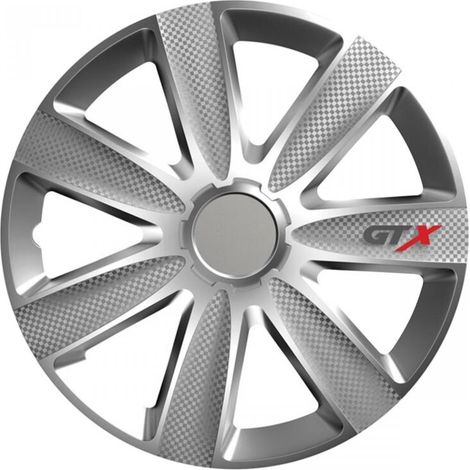 Enjoliveur de voiture GTX en argent carbone 17 pouces
