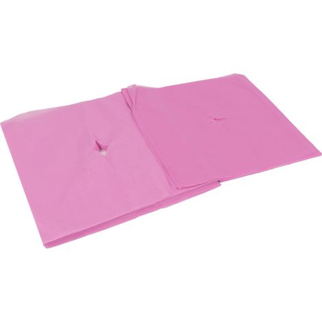 100 lingettes de repos pour visage, design à trous, haute absorption, jetables, respirantes, housses de tête pour salons de beauté, rose (1/5)
