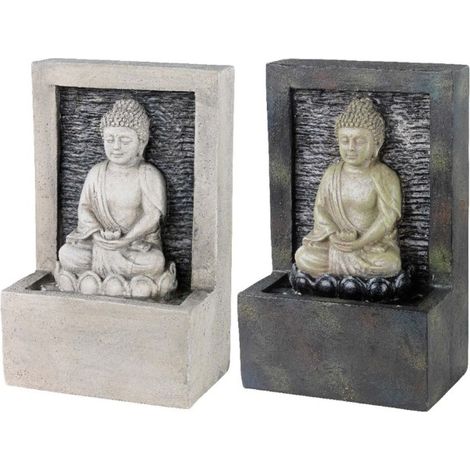 FONTANA RETTANGOLARE CON BUDDHA 10X10XH24CM IN 2 C
