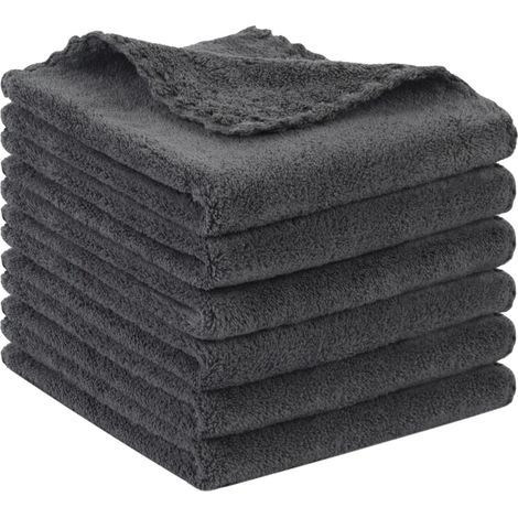 Serviettes de toilette (6 unités, 30 x 30 cm), gris foncé (1/5)