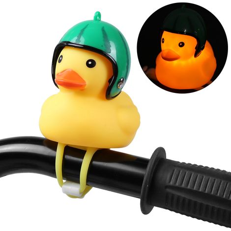 Petit canard jaune mignon avec casque, décoration pour vélo de montagne vert (1/5)