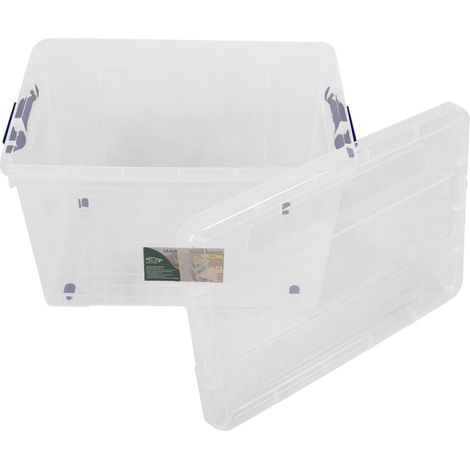 IBEROGARDEN Cajas de Almacenaje con Ruedas Apilables 40 Litros ( 56,5 x 38 x 23,8 cm ) Orden práctico y transporte sin esfuerzo (1/5)