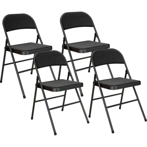 Lot de 4 chaises pliantes NORA noires (1/5)
