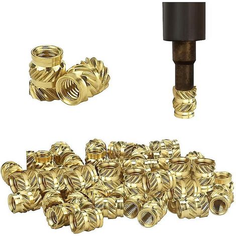 50 Pcs Filetage Femelle Crous En Laiton Insert Filet Assortiment M3 Anti-oxydation M3 Insert Filet Anti-corrosion Anti-dformation - Dor (1/5)