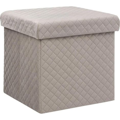 Pouf Carré en Velours "Mix N'Modul" 31cm Lin (1/3)