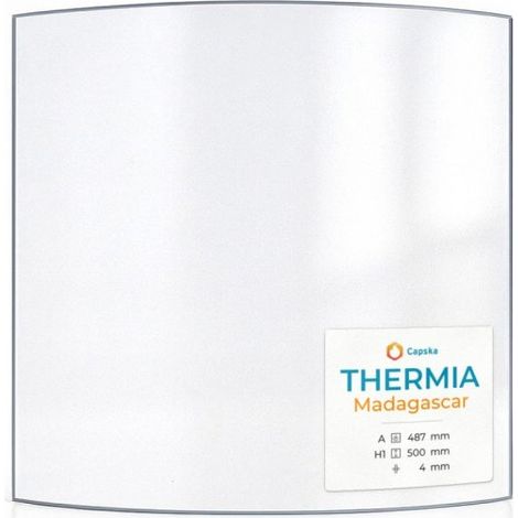 Vitre Thermia MADAGASCAR - Verre Courbe pour poêle à bois - 487 x 500 mm (A x H) - 4 mm (1/5)