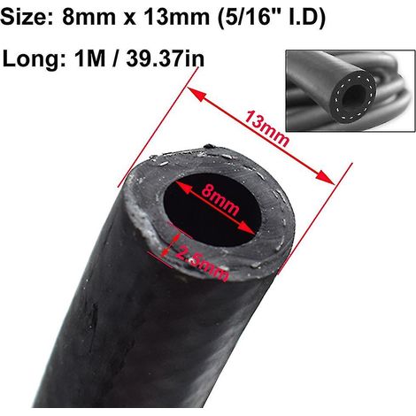Motoröl-/Dieselkraftstoffschlauch für Kraftfahrzeuge, 8 mm (5/16 Zoll) Innendurchmesser / 13 mm Außendurchmesser