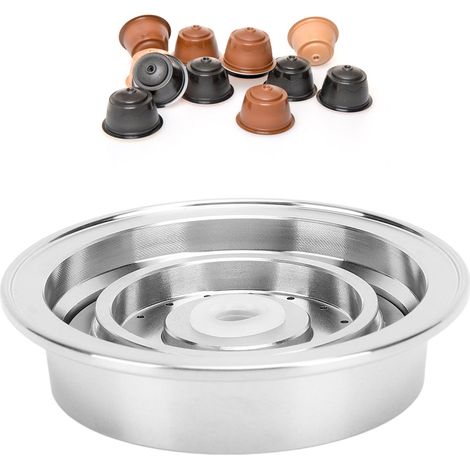 Adaptador de cápsulas de café de acero inoxidable para máquinas Nespresso Vertuo: reutilizable y compacto, convertidor de cápsulas grandes a pequeñas. (1/5)