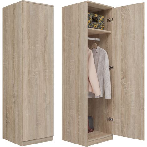 Armadio Sonoma in rovere con sistema TIP-ON - Design minimalista, 4 ripiani, utilizzo universale (1/5)