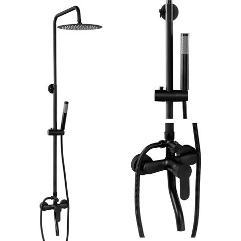 Colonne de douche Valeria Silla, système de douche avec mitigeur, design moderne, Noir
