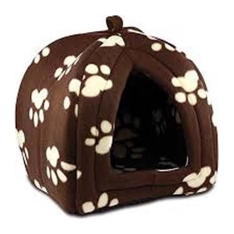 igloo à empreintes de pattes d'animaux, lit pyramidal pour chiens et chats (1/3)