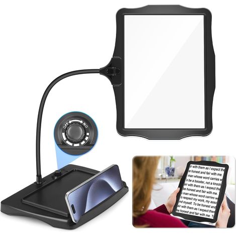 10X Rechargeable Lampe Loupe sur Pied, Lampe Loupe de Bureau Flexible à Col de Cygne 50 LED, Grande Loupe Eclairante pour la Lecture, la Couture, l'Artisanat, la Peinture, Le Bricolage (1/5)