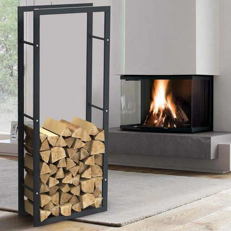 Portalegna Supporto Metallo Porta Legna Interno Legnaia Camino Stufa 150x60x25cm (1/5)