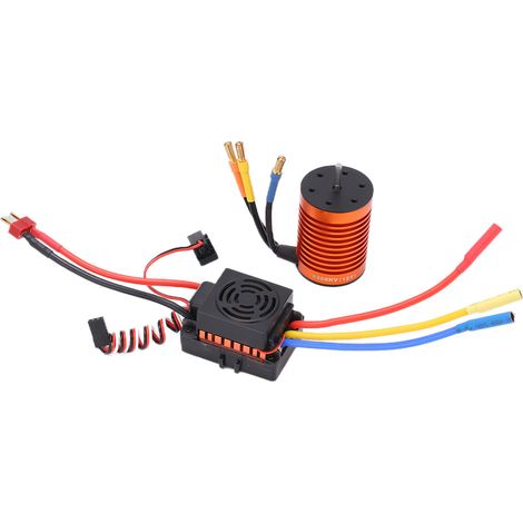 Moteur brushless F540 3300KV 4P avec variateur électronique de vitesse (ESC) brushless étanche 60A pour voitures RC 1/10 - Pièces de mise à niveau (1/5)