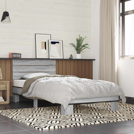 Estructura de cama con cabecero Sonoma gris 80 x 200 cm (1/5)