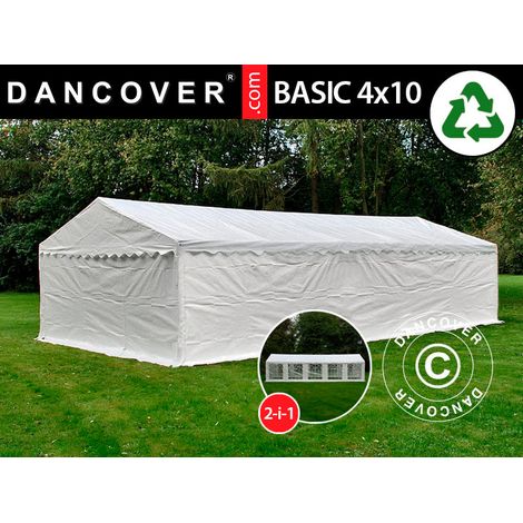 Carpa de almacén Basic 2 en 1, 4x10m PE 700, Blanco - Dancover