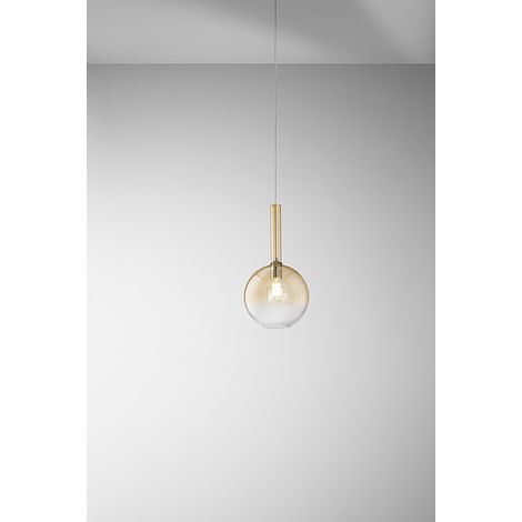 Suspension En Verre Borosilicate Ambre 1X40W E27, Design Moderne Avec Câble Réglable, Idéal Pour L'Éclairage Intérieur De La Maison - Perenz (1/2)
