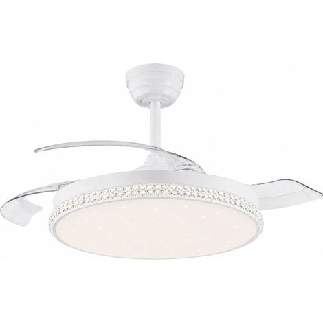 Ventilatore LED da Soffitto 80W con Luce Effetto Stellato