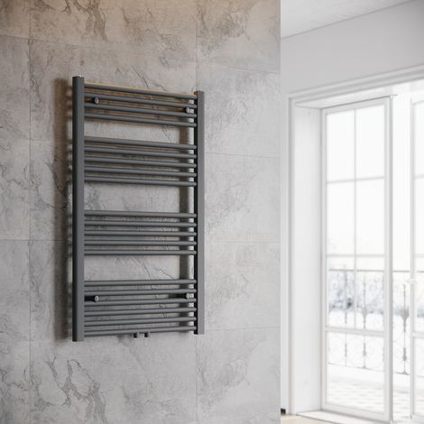 SONNI Termoarredo Scaldasalviette Radiatore ad Acqua Calda Bagno Collegamento Intermedio 1000x600mm Grigio Antracite (1/5)