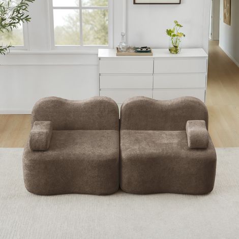 Sofá modular sin estructura de terciopelo OKMYHOME (1/5)