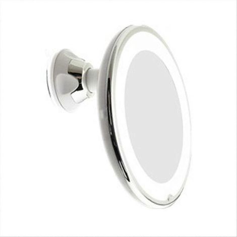 Miroir grossissant 10x avec éclairage intégré pour salle de bain et chambre à coucher (1/5)