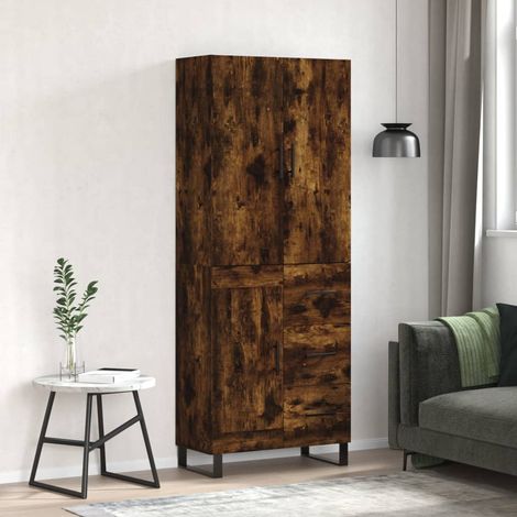 Highboard Smoked Oak 69.5x34x180 cm Engineered Wood vidaXL
