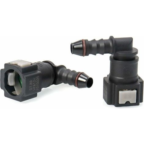 Lot de 2 Connecteur de Tuyau de Carburant de Voiture, Raccord durite essence, connecteur rapide à 90 degrés, plastique 7.89mm Connecteur ID6,de (1/4)