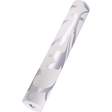 Papier peint vertical 3D argenté gaufré non tissé de luxe pour chambre à coucher (1/5)