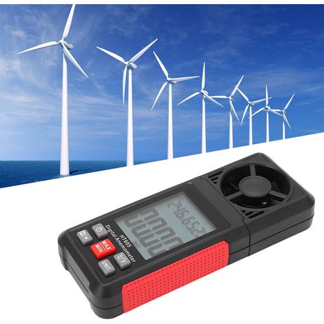 HT605 digitales Anemometer, tragbares Windgeschwindigkeits- und Temperaturmessgerät (1/5)