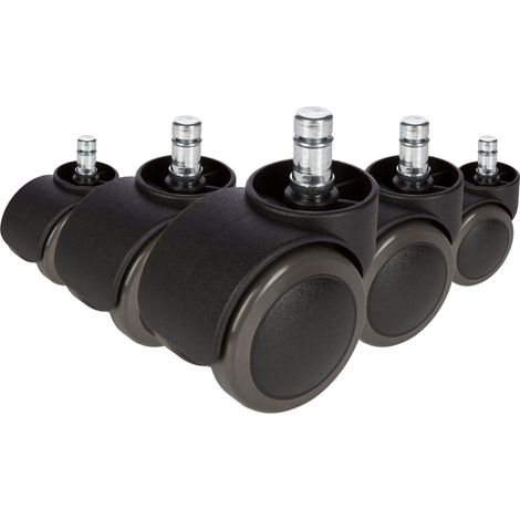 5x Hartbodenrollen ROLO 11mm / 50mm Büro-Stuhl-Rollen für Hartböden (5er Pack) hjh OFFICE (1/5)