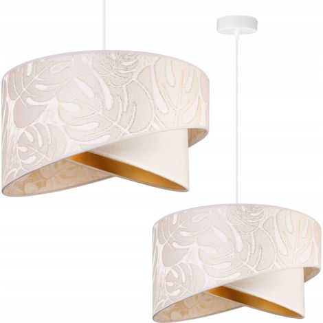 LAMPADA A SOSPENSIONE, PARALUME INCLINATO, FOGLIE, 45 cm (1/5)