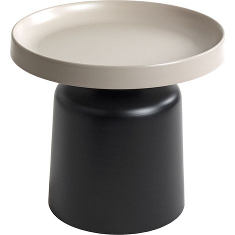 Table d'appoint ronde en métal Noir/Gris - Diamètre 50 x Hauteur 45 cm (1/4)
