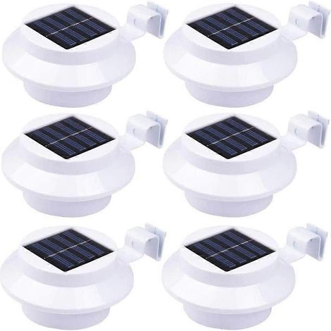 Lampes de gouttière solaires haute luminosité, longue durée de vie grâce à une construction durable, installation sans perçage, plastique résistant aux intempéries. (1/4)
