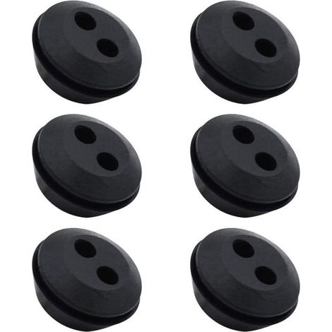 Lot de 6 Bouchon de Tuyau de Carburant Joint de Réservoir Caoutchouc 2 Trous Passe durite Passe Durite Reservoir Debroussailleuse Accessoires (1/5)