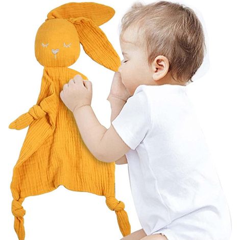Couverture Sécurité Bébé avec Lapin Doudou - Cadeau Doux pour Nouveau-nés Filles et Garçons (1/5)