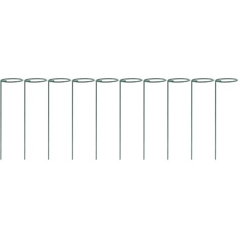 10 Pièces Treillis Métallique pour Plantes en Pot, Support Jardin 25 cm, Vert, Idéal Balcon Terrasse Pelouse (1/5)