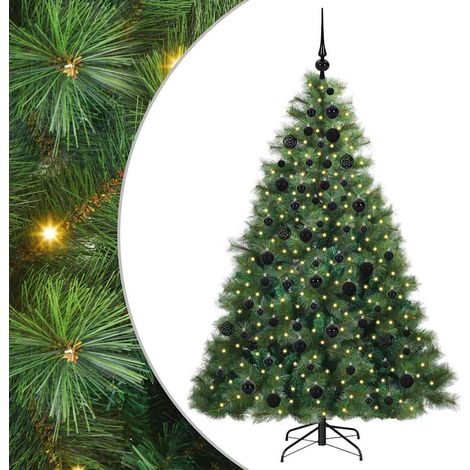 Sapin de Noël  Arbre de Noël artificiel avec 300 LED Vert 180 cm PE et PVC (1/5)