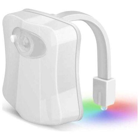 2PCS Lampe Toilette Veilleuse LED Mouvement Détecteur Eclairage WC LED,8 Couleurs Changement (1/4)