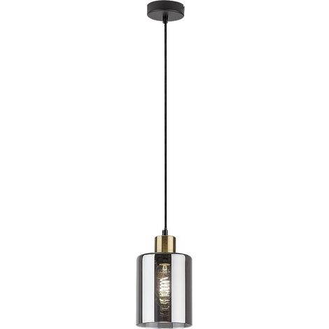 Suspension noire verre fumé cylindre E27 40W Rabalux (1/5)