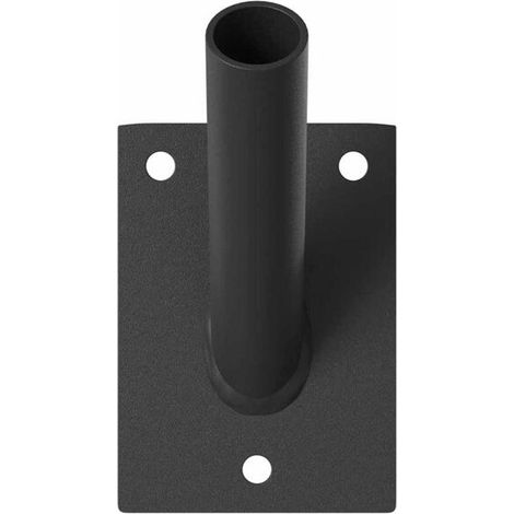 Support de mât de drapeau noir, 10,5 x 7,5 x 0,25 cm, acier. (1/5)