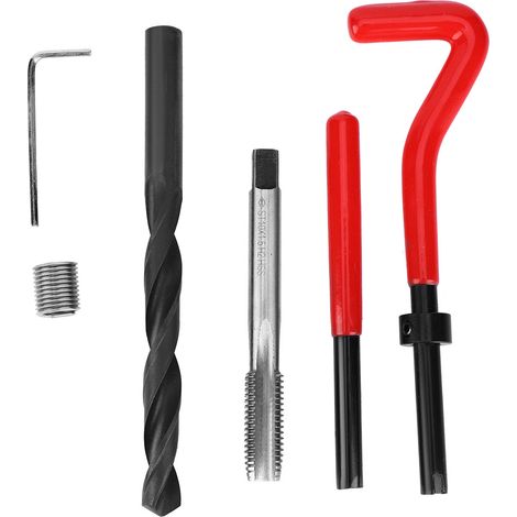 Kit de réparation de filetage 17 pièces en acier inoxydable, clé à tarauder hélicoïdale, outil d'insertion filetée M10x1,5 (1/5)