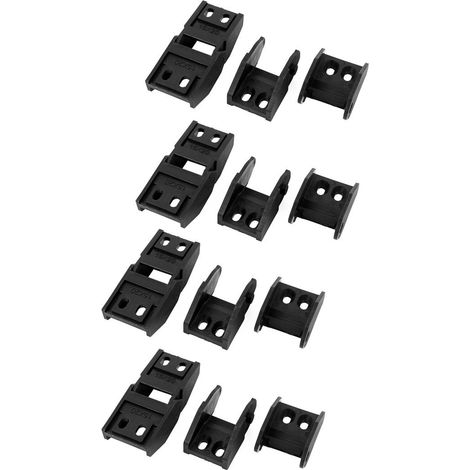 Kunststoff 15mm x 20mm Brückenkette Drahtträger Endverbinder Schwarz 4 Paar (1/2)