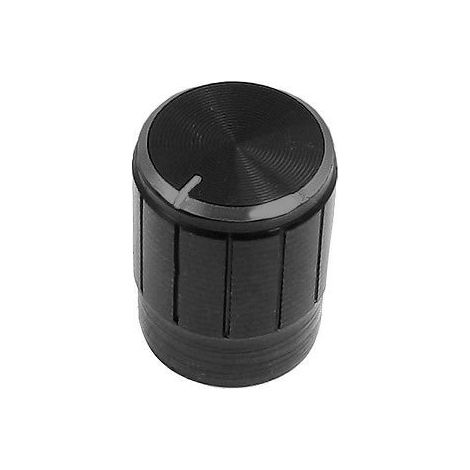 Perilla del potenciómetro de 15 mm/plástico negro