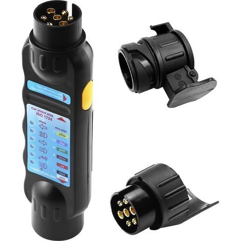 Testeur Remorque 7 Broches, Feux de Remorque 7 Broches Testeur de Remorque de Prise Diagnostic, Testeur pour Connecteurs Remorques et Véhicule Tracteur, Automobile Extérieur Accessoires (1/3)