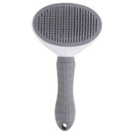 QORVA-Brosse pour chat, peigne anti-poils pour chats, brosse de toilettage antidérapante, brosse en acier inoxydable pour chiens, accessoires pour chats (gris)