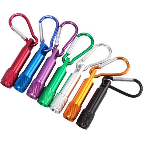 14 mini-torches de poche avec porte-clés en aluminium – Lampe LED compacte et robuste pour enfants, randonnée, camping, vélo et fêtes d’anniversaire – Étanche et résistante aux chocs