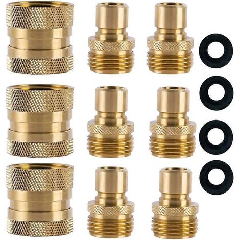 Schnellkupplung für Gartenschläuche 3/4" GHT 3 Innenkupplungen 6 Außennippel