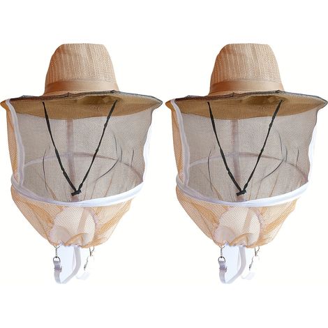Lot de 2 chapeaux-voiles d'apiculteur avec maille anti-abeilles — Masques faciaux pour apiculture en extérieur (1/5)